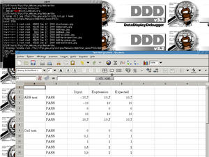 FVWM and Gnumeric running on GNU/Hurd